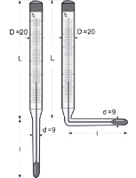  Термометр технический ртутный ТТП прямой, ТТУ угловой (ТТЖ-М) 